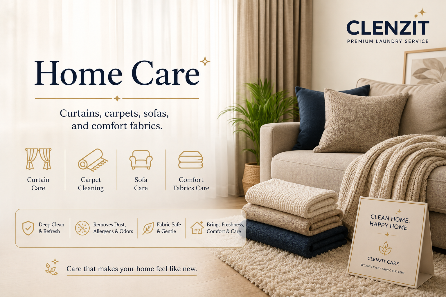 Clenzit home care for curtains carpets sofas and comfort fabrics